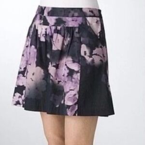 Theory Purple and Blue Pleated Skater Mini Skirt